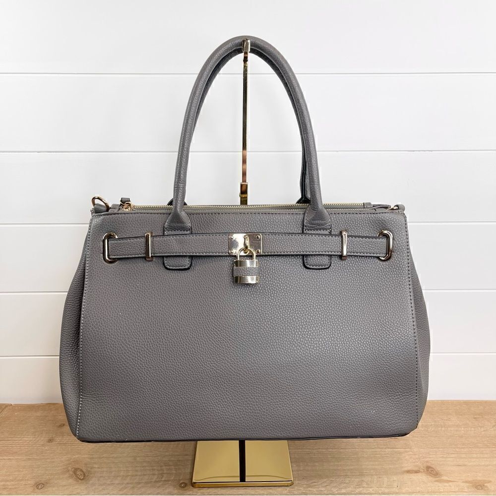 Dasein Women’s Handbag Satchel Top Handle Purse Gray